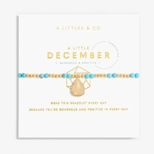 Customizable bangle bracelets with initials for a personalized, meaningful gift-A Little December Turquoise Birthstone Bracelet