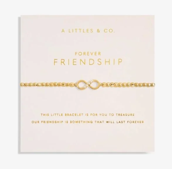 Vintage-inspired bangle bracelets with antique finishes for a retro, nostalgic style-A Little Forever Friendship Gold Bracelet