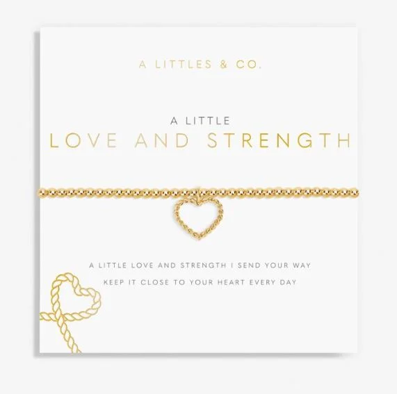 Best bangle bracelets with heart-shaped charms for a romantic and sweet touch-A Little Love and Strength Gold Bracelet