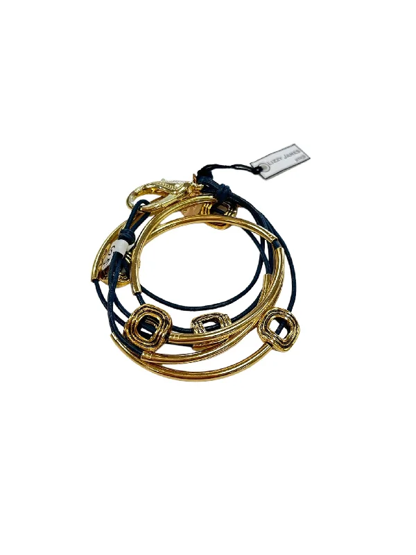 Best bangle bracelets with unique stone inlays for a one-of-a-kind accessory-Aura Gold and Navy Wrap Bracelet/Necklace