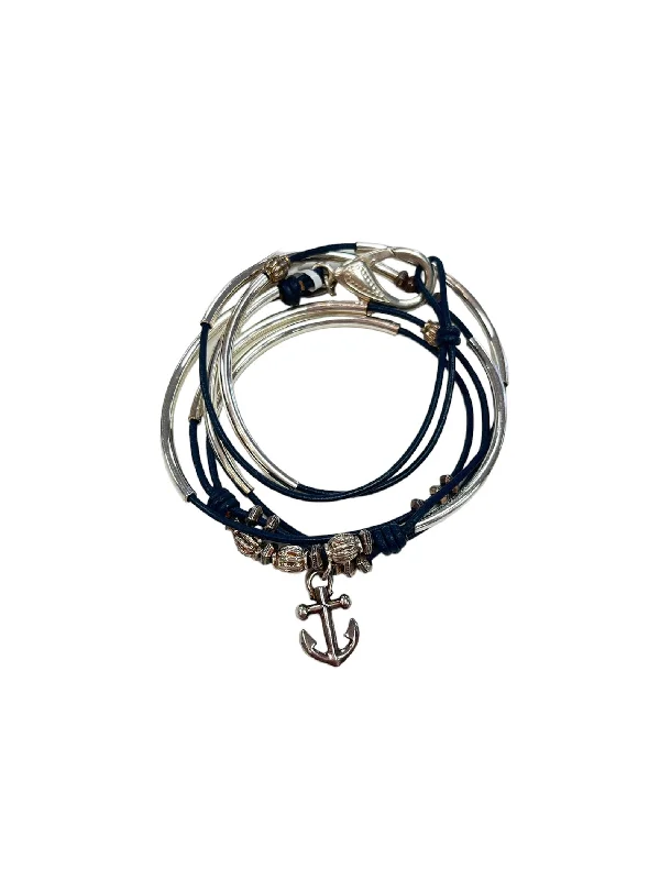 Best bangle bracelets with clear acrylic for a modern, transparent design-Lizzy James Beach Anchor Wrap Bracelet/Necklace