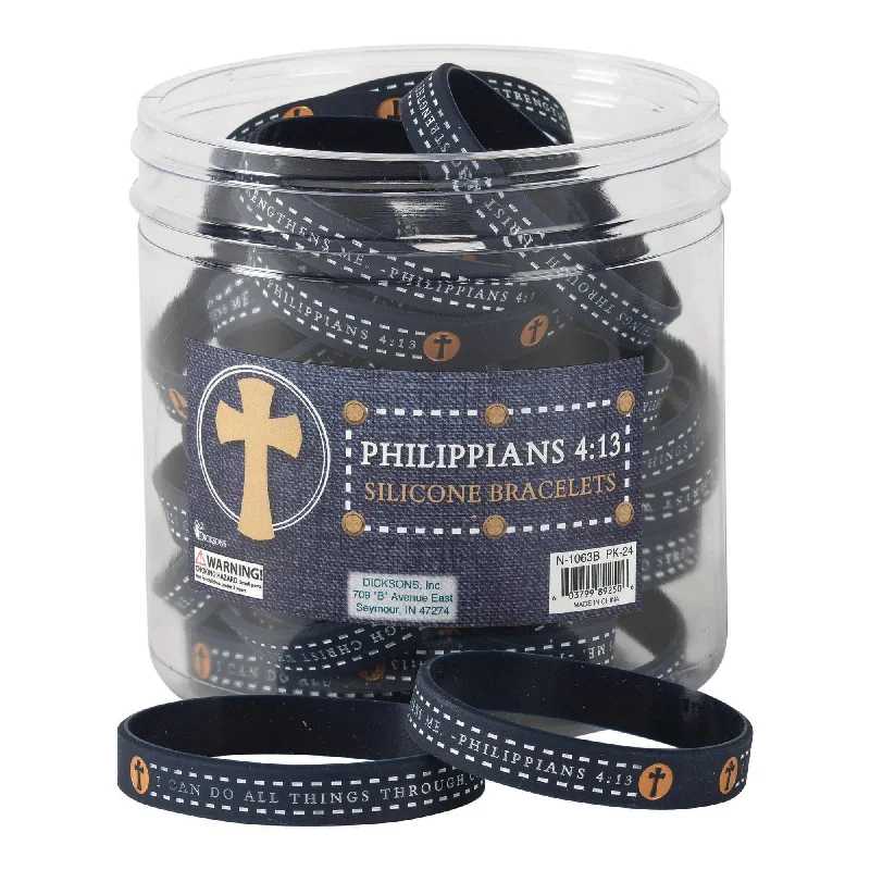 Best bangle bracelets with pastel enamel for a soft and delicate aesthetic-Silicone Bracelet - I Can Do All Things Philippians 4:13