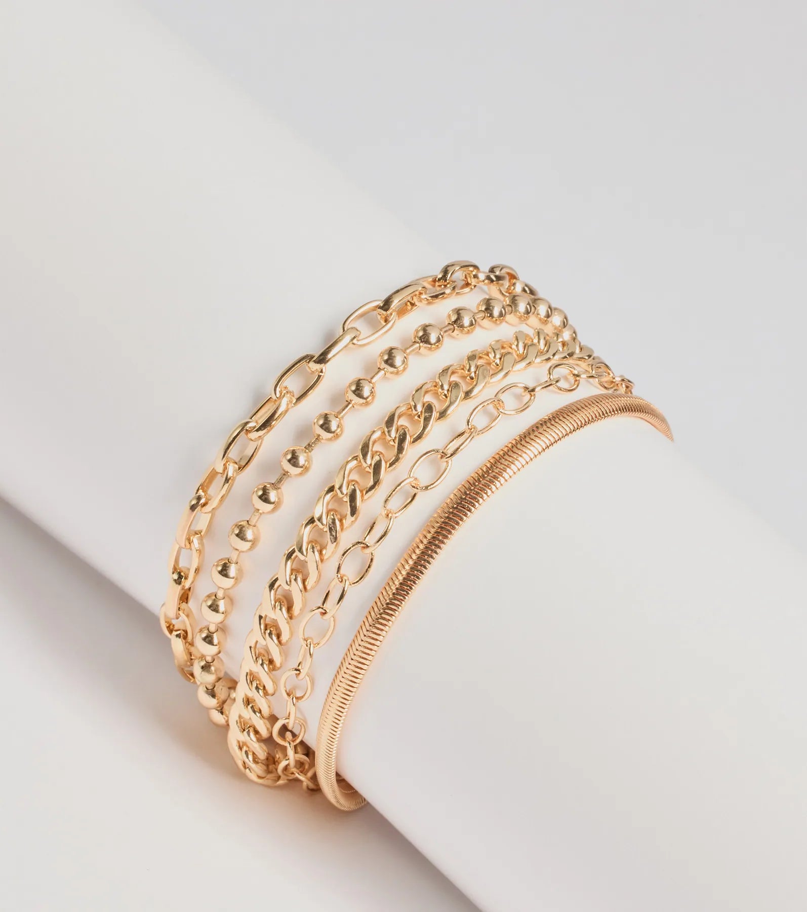 Best bangle bracelets with engraved floral patterns for a delicate and elegant design-Chic Connections Chain Bracelet Multi-Pack