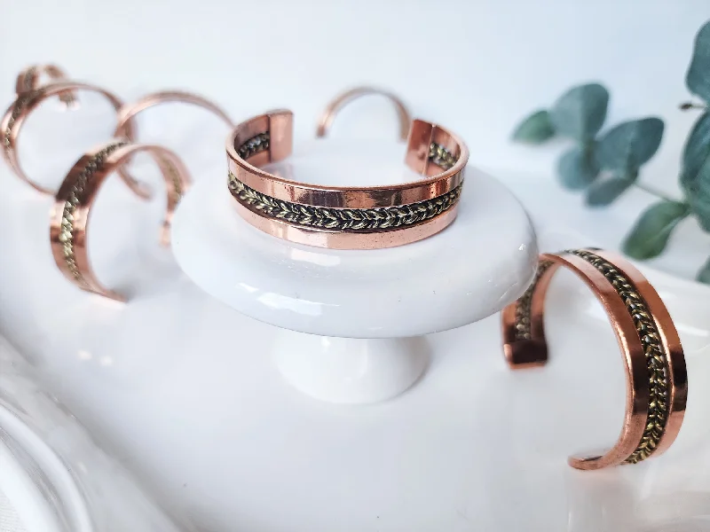 Bangle bracelets with polished marble inlays for a chic and trendy appearance-Copper Twist Bracelet