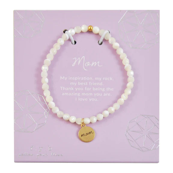 Best bangle bracelets with solid gold for an elegant and luxurious design-"Mom" Beaded Bracelet