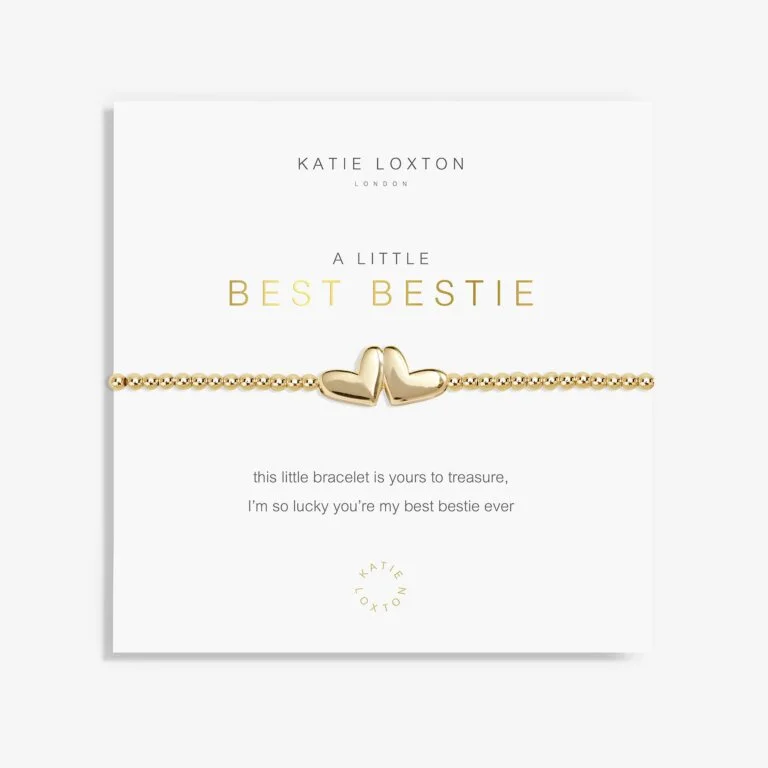 Best bangle bracelets with engraved messages for personalized gifts and keepsakes-Katie Loxton A Little Best Bestie Bracelet Gold