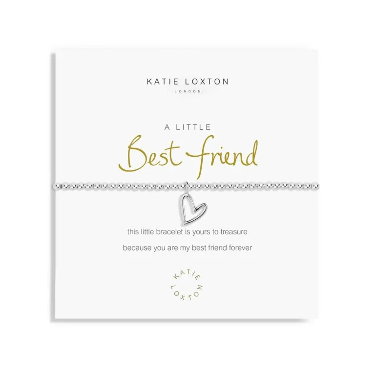 Best bangle bracelets for stacking with delicate and thin designs for layering-Katie Loxton A Little Best Friend Bracelet Silver