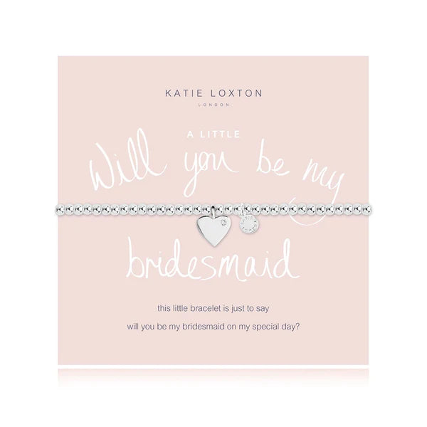 Elegant bangle bracelets with diamond-shaped stones for a sophisticated look-Katie Loxton "Will You Be My Bridesmaid" Bracelet