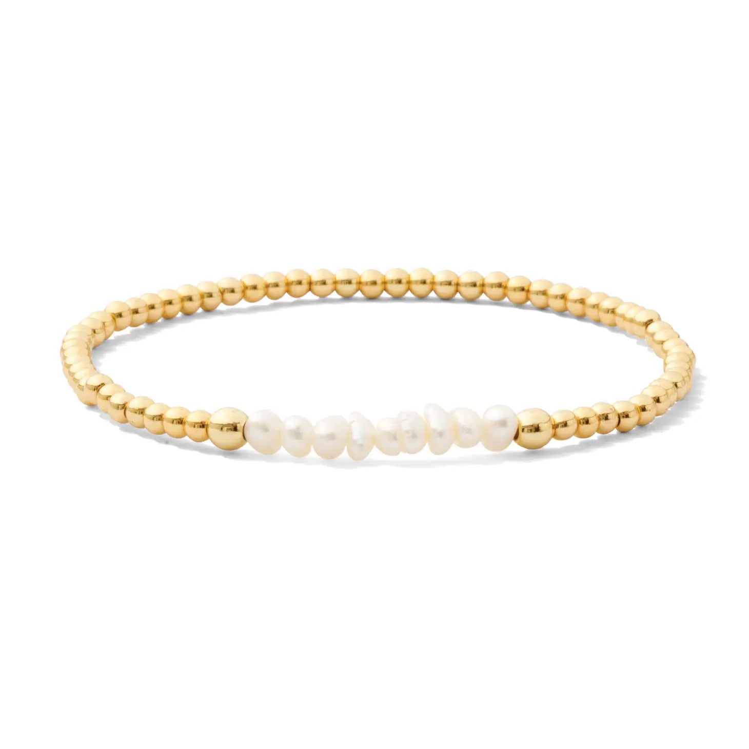 Best bangle bracelets for women with elegant gold designs for every occasion-Pearl Accented Stretch Bracelet