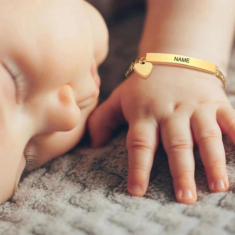 Best bangle bracelets with solid gold for an elegant and luxurious design-Baby Name Bracelet | Baby Bracelet Silver | Child ID Bracelet | Custom Name Bracelet | Personalized Bracelet for Women | Gold Baby Bracelet