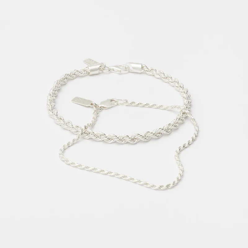 Bold bangle bracelets with textured finishes for a dynamic and modern style-Stack Eternal Link Bracelets in Sterling Silver for her