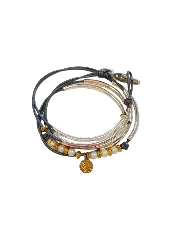 Wide metal bangle bracelets with engraved patterns for a luxurious and intricate look-Tina Gold Druzy Crystal Wrap Bracelet/Necklace