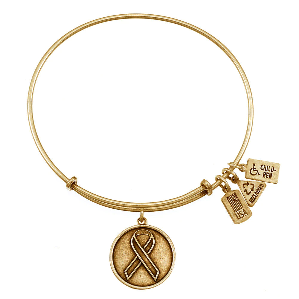 Best bangle bracelets for stacking with delicate and thin designs for layering-Wind and Fire Awareness Ribbon Bracelet