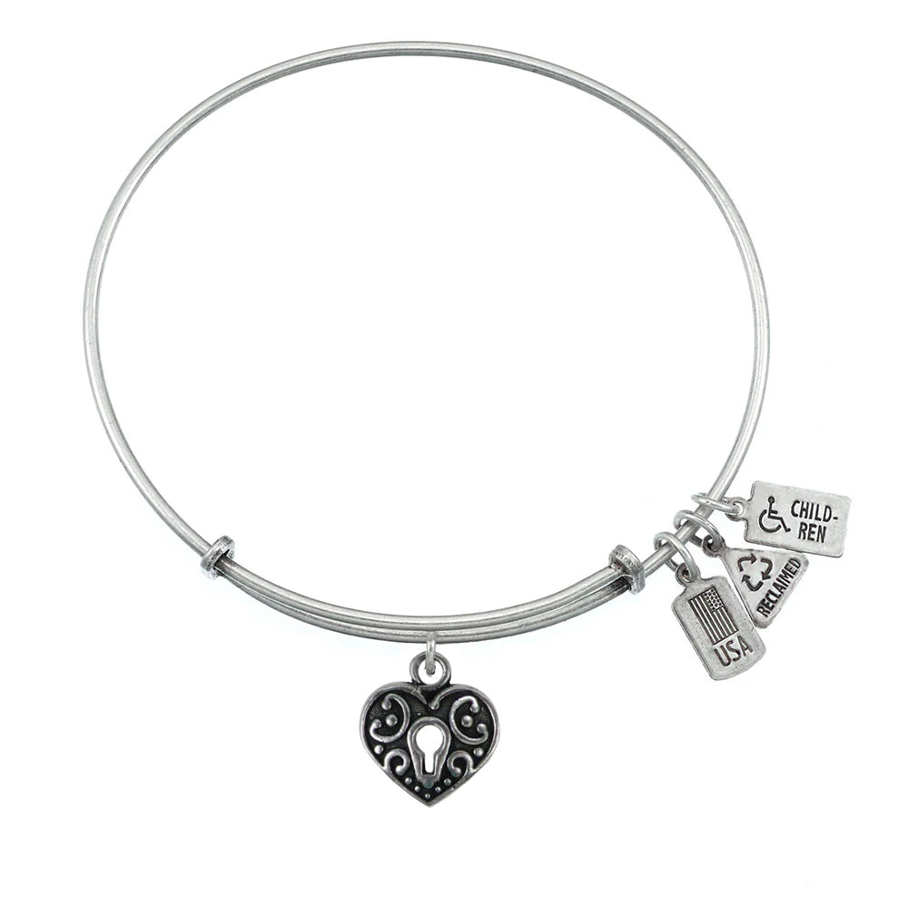 Best bangle bracelets with thin, delicate chains for an understated, sophisticated look-Wind and Fire Heart Lock Bracelet