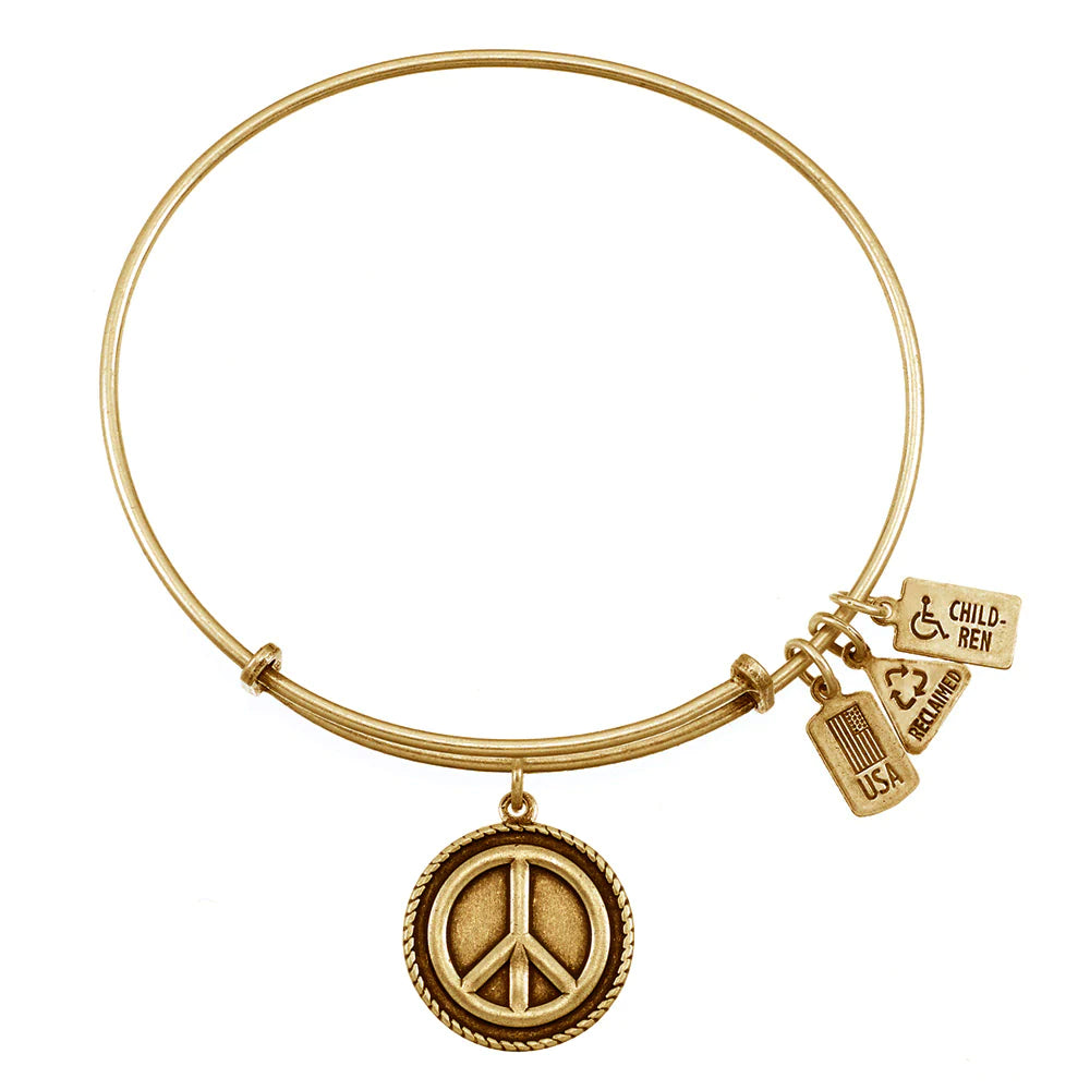 Bold bangle bracelets with textured finishes for a dynamic and modern style-Wind and Fire  "Peace" Bracelet